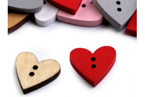 Gombík drevený dekoračný - Srdce