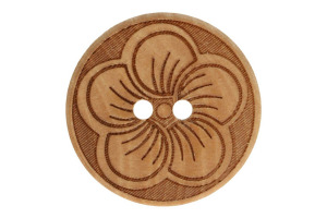 Gombík drevený - Vyrezávaný kvet