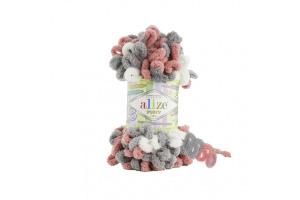 Puffy Color 6079 - sivá-biela-koralová