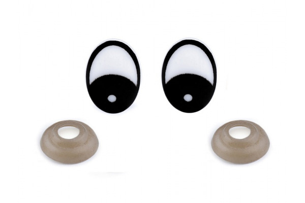 Bezpečnostné oči čierne oválne - 16x21 mm