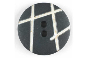 Gombík plastový - Čierny s čiarkami Ø18 mm