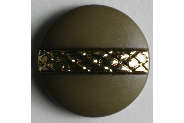 Gombík plastový - hnedý so zlatým pásikom Ø18 mm