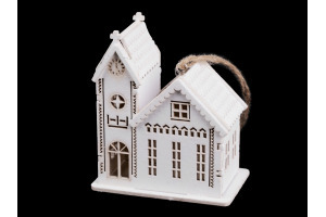 Dekorácia - drevený kostol biely