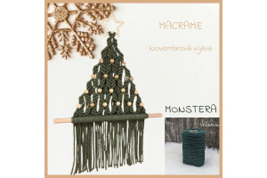 Materiál na vianočný macrame stromček - Monstera