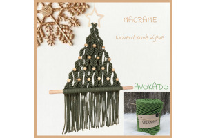 Materiál na vianočný macrame stromček - Avokádo