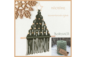 Materiál na vianočný macrame stromček - Borovica