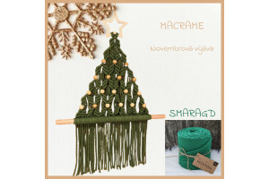 Materiál na vianočný macrame stromček - Smaragd