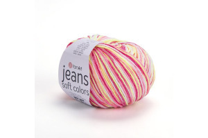 Jeans Soft Colors 6214 - ružová-malinová-žltá-biela