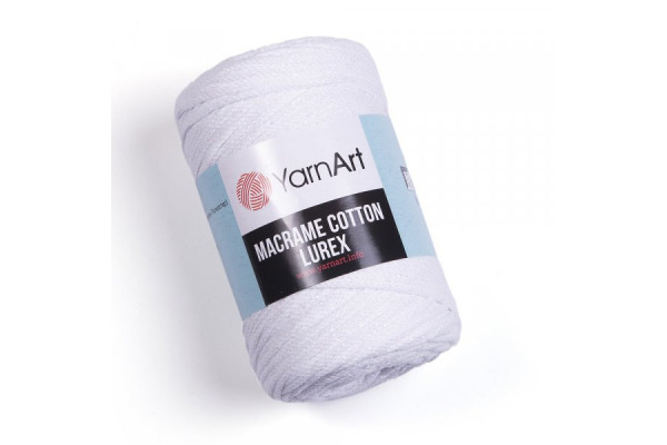 Macrame Cotton Lurex 721 - biela perlová