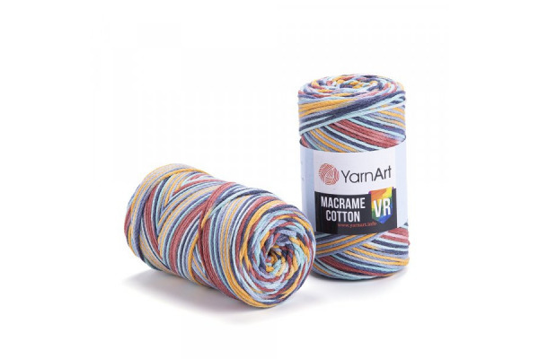 Macrame Cotton VR 925 - žltá-tehlová-mentolová