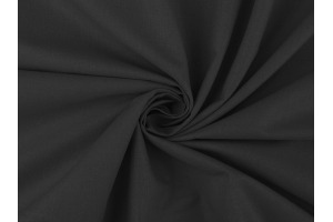 Látka bavlnená - jednofarebná - Čierna